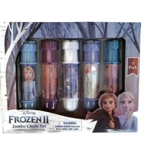 Disney Frozen II Jumbo Chalk Set 5 Pack With Chalk Holders - $7.43