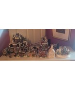 Christmas Snow Village Accessories LOT of 21 Pieces 2 Animated Pieces - £50.53 GBP