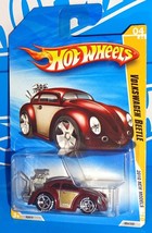 Hot Wheels 2010 New Models #4 Volkswagen Beetle Burgundy w Walmart Goodyear 5SPs - £9.01 GBP