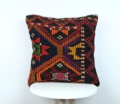 16x16 Ethnic Vintage Turkish Rug Pillow Cover Home Decorative Boho Cushion E231 - $18.91