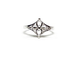 925 Silber 4 MM Runder Ring Designer Ring Halterungen Rund Blumenmuster ... - £24.86 GBP