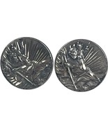 Sterling Silver 925 Saint St. Christopher Religious Cufflinks Swift &amp; Fi... - £21.74 GBP