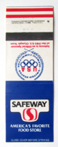 Safeway Food Store  1984 Olympic Sponsor Sausage Ad 20 Strike Matchbook Cover - £1.17 GBP