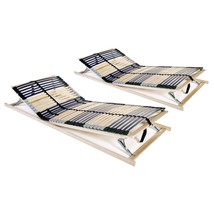 Slatted Bed Bases 2 pcs with 42 Slats 7 Zones 70x200 cm - £143.90 GBP