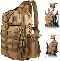 Fishing Backpack with Rod Holder Fishing Tackle Bag Fishing Gear Bag - £43.98 GBP