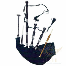 Scottish Highlands Rosewood Bagpipe Black Watch - Silver Mounts-Bag &amp; Tu... - $129.00