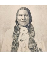 1891 White Ghost Head Chief Plate Print Victorian Indian Wars History F6H - $570.99 MXN