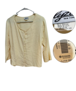 Ilyza New York Butter Yellow Button Front Top Women’s Size L 14-16 NWT - $417.69 MXN