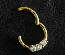 14k Gelb Vergoldet .30Ct Künstlicher Diamant Reifen Nasen Ring Knorpel Ohrringe - £46.73 GBP