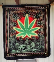 Marijuana Chiko Leaf Leaves Weed Cannabis Queen Size Blanket - £53.01 GBP