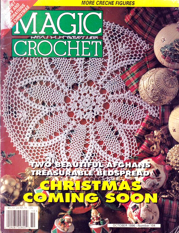 Primary image for Magic Crochet Magazine Oct 1996 #104 Afghans Bedspreads Patchwork 38 Projects