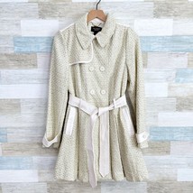 Victorias Secret Gold Fringe Double Breasted Trench Coat Cream Womens Me... - £70.65 GBP