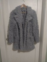CASTING L.A. Fuzzy Teddy Jacket Women&#39;s Large Gray - £18.10 GBP