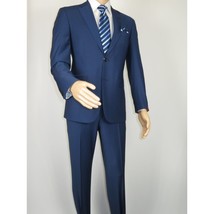 Men Suit BERLUSCONI Turkey Italian Wool 180's Single Breasted K442-12 Navy image 2