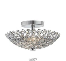 Home Decorators Collection Barclay 2-Light Chrome and Crystal Flush - £37.37 GBP