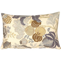 Harvest Floral Blue 16x24 Throw Pillow, with Polyfill Insert - £47.91 GBP