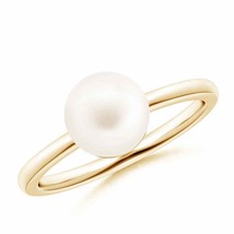 ANGARA Classic Freshwater Pearl Solitaire Ring for Women in 14K Solid Gold - £288.81 GBP