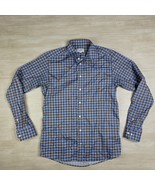 Eton Slim Twill Brown Blue Polka Dot Long Sleeve Shirt Men&#39;s Size Large ... - $924.58 MXN