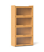 4-Tier Bamboo Bookcase with Doors for Study Room Living Room-Natural - C... - $215.96