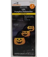 Way To Celebrate Halloween 3-Piece Pumpkin Lawn Stakes Pathmakers Light - $618.32 MXN