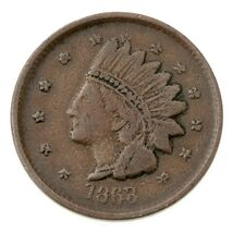 1863 Copper Not One Cent Patriotic Civil War Token F-62/367 in VF - $45.08