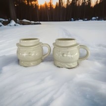 Lot of 2 White Snowman Face Mug Cup Coffee Hot Chocolate Tea Coffee Wint... - $354.85 MXN
