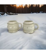 Lot of 2 White Snowman Face Mug Cup Coffee Hot Chocolate Tea Coffee Wint... - $352.79 MXN