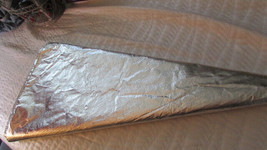 TREE SKIRT 26&quot; long silver plastic w/soft back (Ebay4) - $4.95