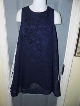 Deuse Par Deuse Navy Blue W/Butterflies and Striped Back Dress Size 7 Girl&#39;s EUC - £19.75 GBP