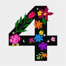 Pepita Needlepoint kit: Number Four Primary Floral, 7&quot; x 7&quot; - £40.09 GBP+