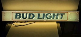 VINTAGE 1993 Budweiser BUD LIGHT Lighted Bar Sign 48&quot; W x 6&quot; H x 3.75&quot; D - $116.86