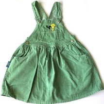 Vintage Looney Tunes Girls Corduroy Dress Overall Tweety Bird Jumper Size 6 - $43.94