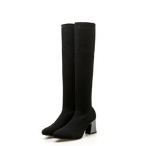 Stretch Boots Women&#39;s Over-the-knee Thin Stocking Boots Thick High-heeled Thin B - £39.40 GBP