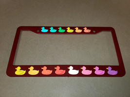 REFLECTIVE RED RUBBER DUCKY duckies  4x4 plastic License Plate Frame - $14.84