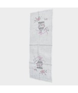 Vintage Table Runner Birdcage Butterfly Flower Embroidered Off White Vic... - £22.04 GBP