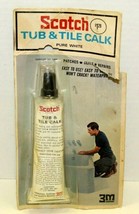 Vintage Scotch Brand Tub &amp; Tile Calk Pure White 3M Company Patches Seals Repairs - £22.10 GBP