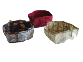 Lot 3x Longaberger 7&quot; Round Keeping Basket Liner Harvest Paprika ++ Fabr... - $11.40