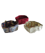 Lot 3x Longaberger 7&quot; Round Keeping Basket Liner Harvest Paprika ++ Fabr... - $213.11 MXN