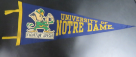 Vintage Notre Dame Fightin&#39; Irish Felt Pennant Banner 30&quot; - £15.86 GBP