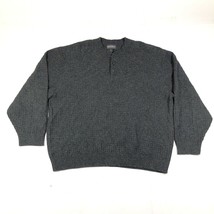 Woolrich Pullover Sweater Jumper Mens 2XL Gray Wool Blend Waffle Knit Henley - $33.65