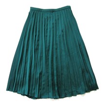 NWT J.Crew Pleated Midi in Academic Green Satin A-line Skirt 4 $98 - £53.28 GBP