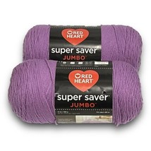 Red Heart Super Saver Jumbo Purple Yarn-Orchid 744 yds Each Lot of 2 - £25.39 GBP