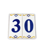 Terracotta house number 30 made in Spain Spanish tile numbers outdoor ne... - £20.81 GBP