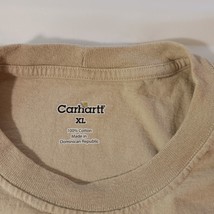 Carhartt K87DES Men's Cotton Tan/Beige Short Sleeve T-Shirt Size XL Chest 53" image 3