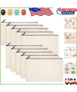 10 Blank Canvas Zip Bags - Perfect for DIY Crafts, Travel, and Cosmetic ... - $26.56 CAD