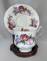 Vintage PARAGON Fine Bone China Pink/Purple Floral Tea Cup &amp; Saucer Set - £27.33 GBP