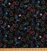Cotton Bikes Bicycles Helmets Cycling Biking Fabric Print by the Yard D659.15 - $10.95