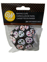 Day of the Dead Sugar Skulls 24 Baking Cups Cupcake Liners Wilton - $3.26