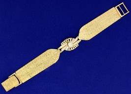 Vintage 1.5 ct TW Diamond Woven Mesh Style Bracelet in 14k Yellow Gold - £1,934.44 GBP