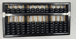 Vintage Abacus Wooden Educational Math Counter Metal Accents - £7.54 GBP